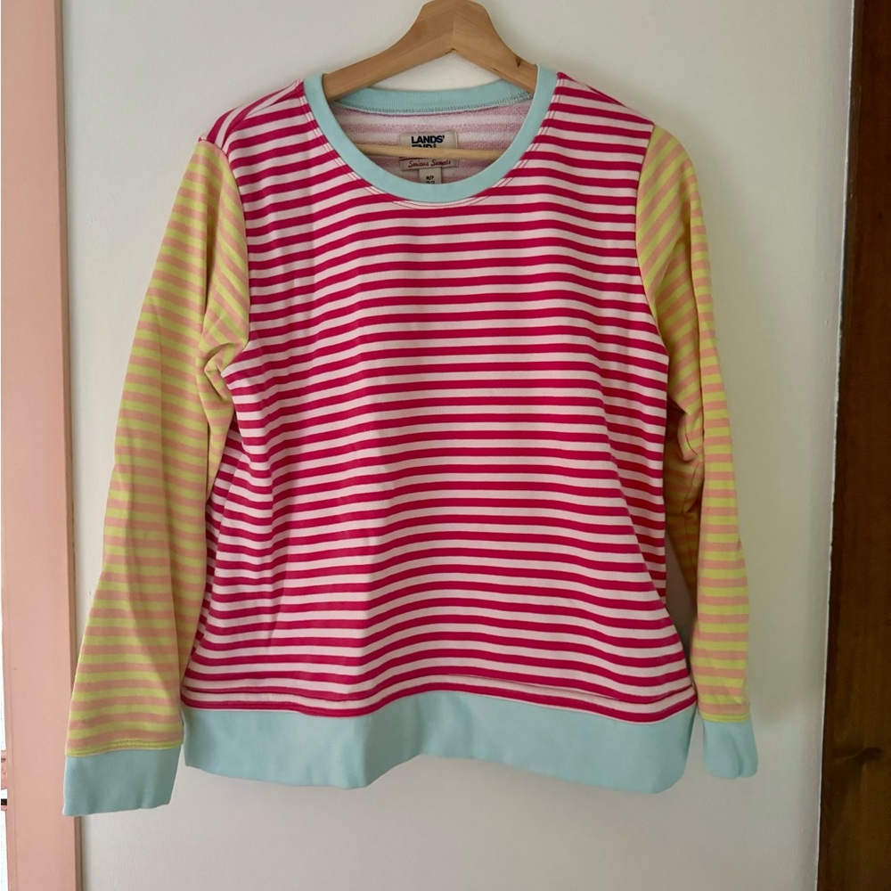 Colorful color block crew neck sweatshirt